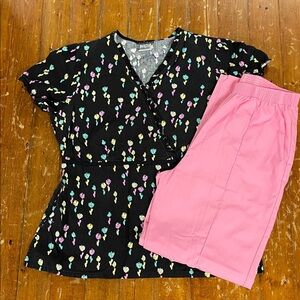 Black and Pink Scrub Set - Cherokee & Lydia’s Pro-Series